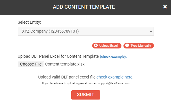 Add-content-template EXCEL