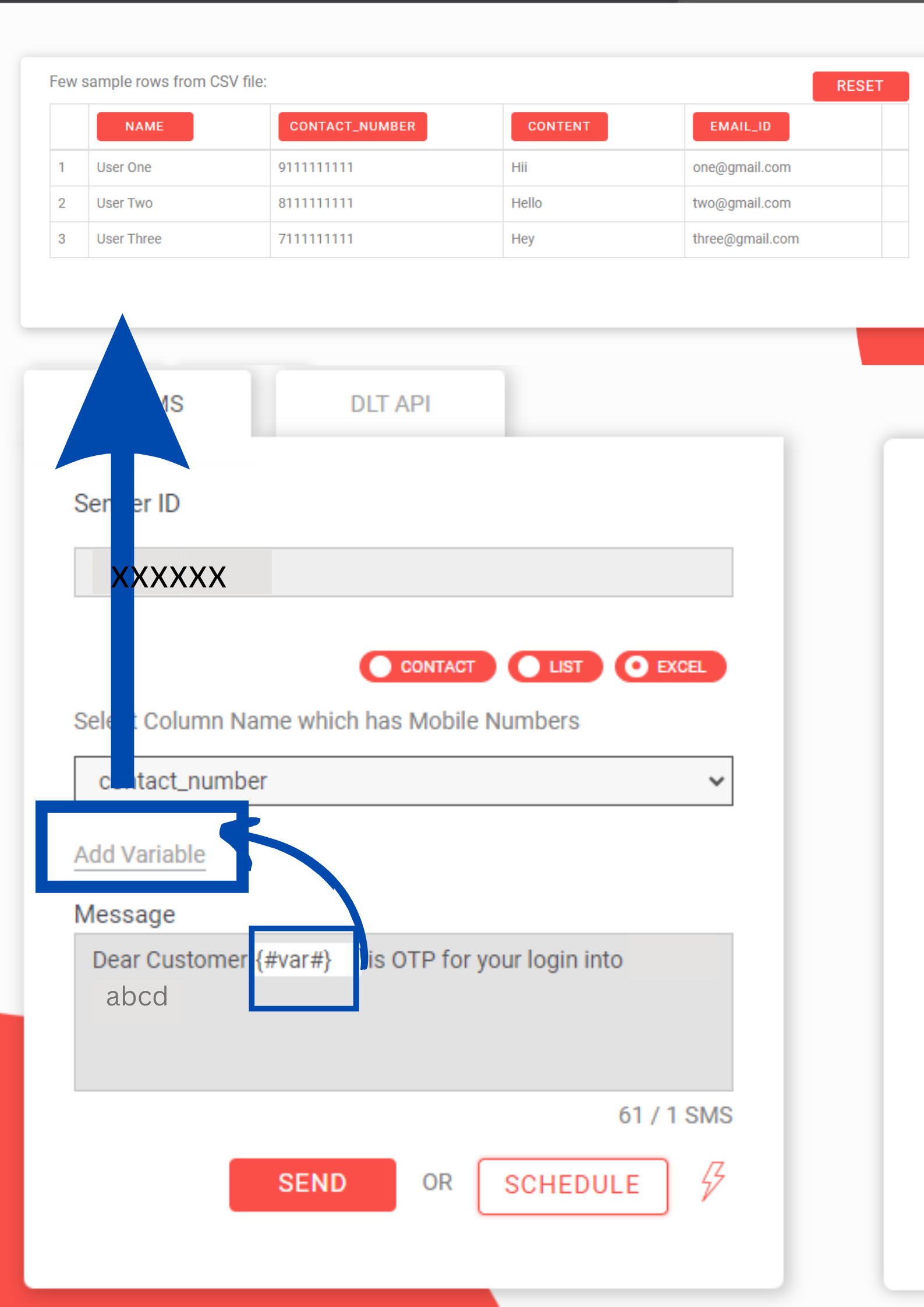 adding variables to content templates