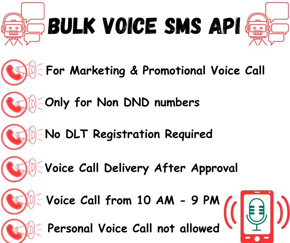 Bulk VOICE SMS API Without DLT Registration via Fast2SMS