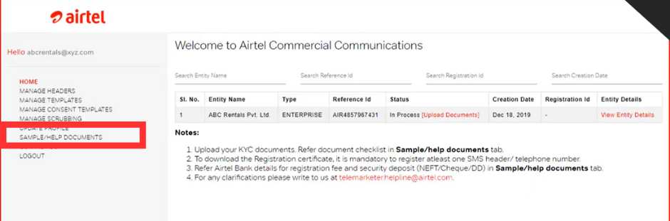 download of sample documents