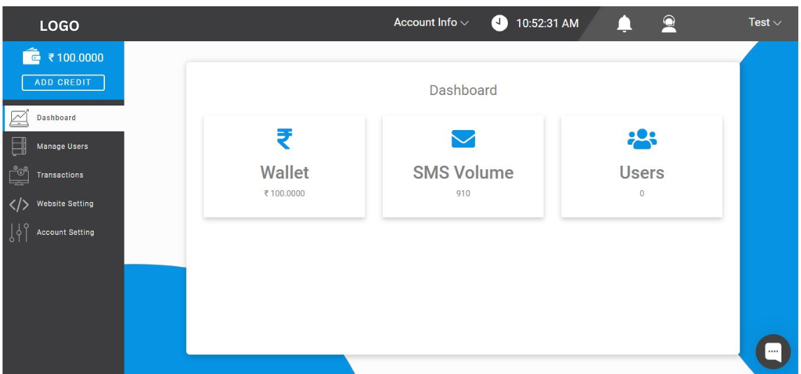 Fast2SMS bulk SMS reseller dashboard