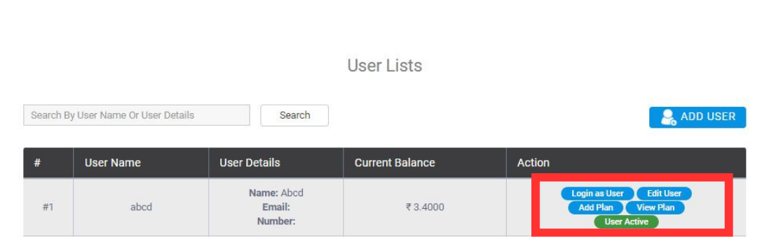 Fast2SMS resellers' Manage user