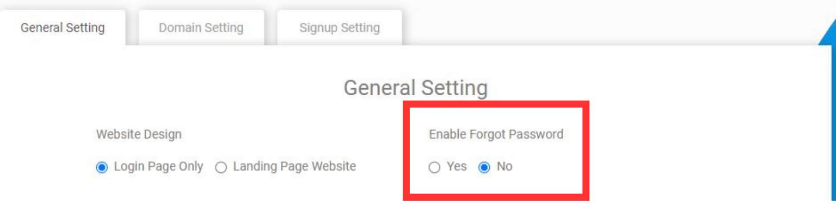 Fast2SMS resellers' general setting forgot password section