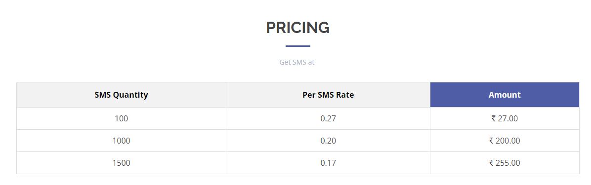 Pricing section at reseller website