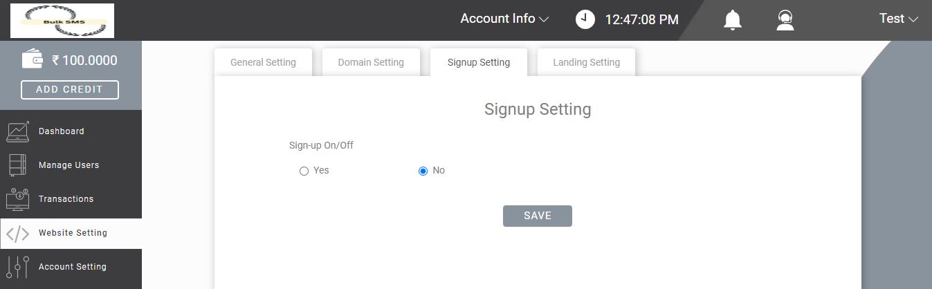 Sign up settings process- Fast2SMS reseller panel