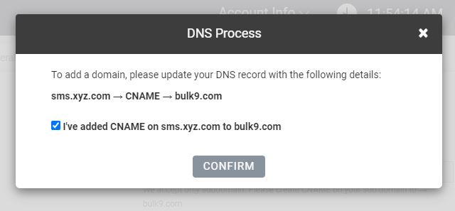 domain settings- fast2SMS reseller panel