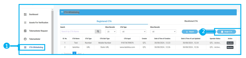 CTA Whitelisting for Videocon SMART PING